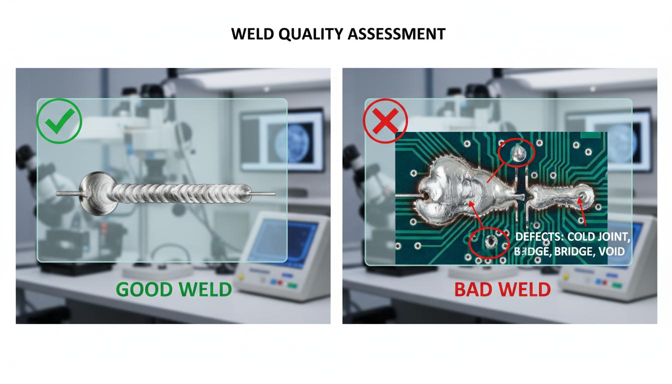 ตรวจสอบรอยเชื่อมและบัดกรี